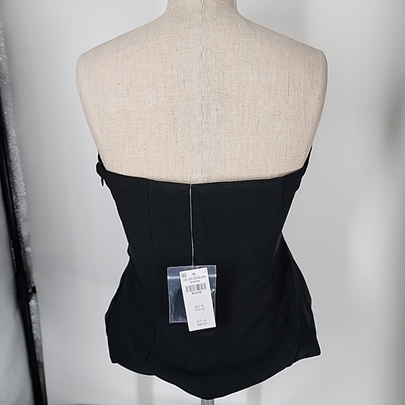 NEW Abercrombie & Fitch Strapless Side Ruched Top Size Medium Black fitted - Picture 4 of 11
